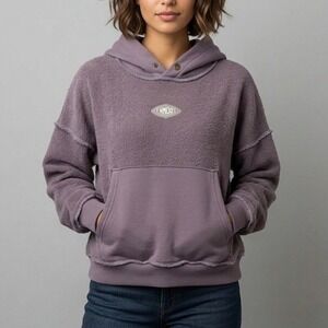 Happy Memories Don't Die HMDD Purple Snap Button Fleece Hoodie Women's Medium